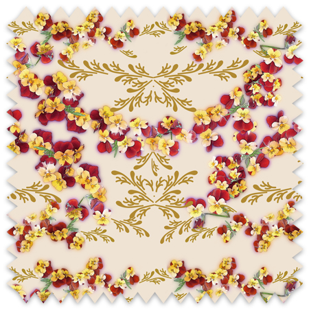 Violets and gold garland